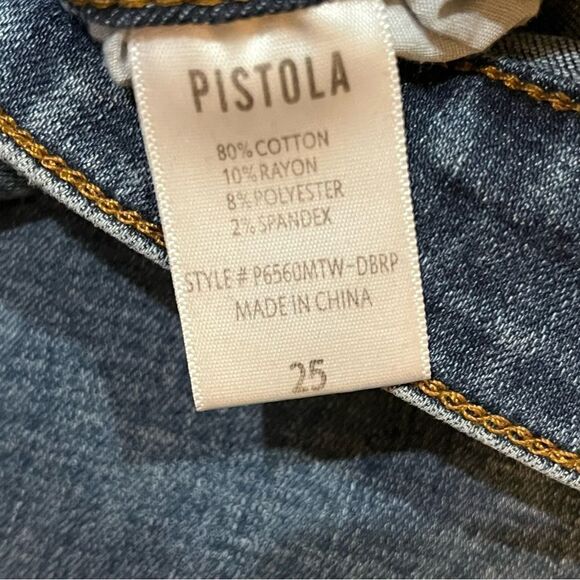 Pistola Jeans ladies Distressed Raw Hem Skinny Denim Blue Jeans Size 25 - Picture 13 of 13